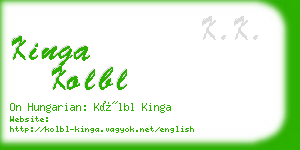 kinga kolbl business card